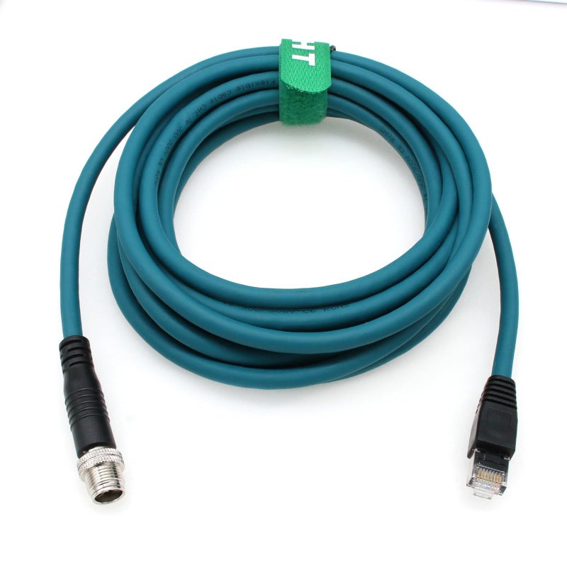 HangTon Ethernet 8 Pin X-Coded M12 RJ45 CAT-7e Cable for Keyence IV3 SR-5000 Matrix Cognex in Sight Data Man Barcode Reader Camera Sensor Network 5M - Image 2